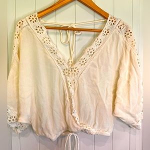 Surf gypsy boho crop top size small